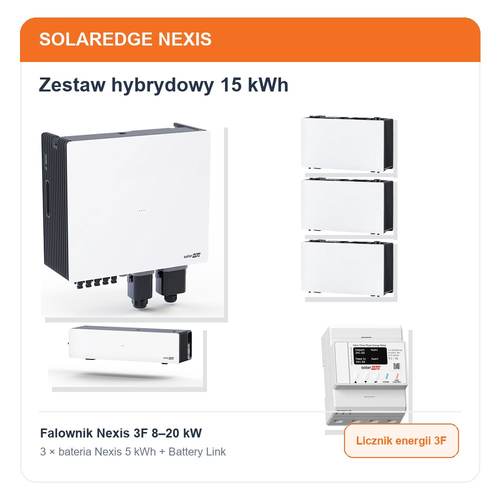 [SE-NEXIS-15-METER] Zestaw hybrydowy SolarEdge Nexis 15 kWh z licznikiem energii