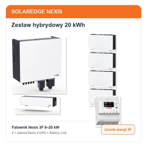 [SE-NEXIS-20-METER] Zestaw hybrydowy SolarEdge Nexis 20 kWh z licznikiem energii