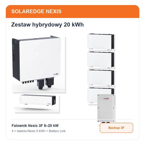 [SE-NEXIS-20-BACKUP] Zestaw hybrydowy SolarEdge Nexis 20 kWh z backupem