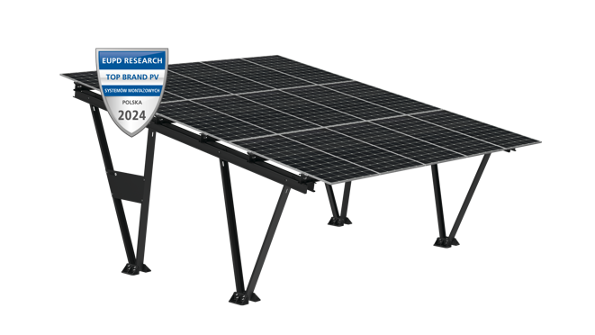 KENO Carport W-01 — 2 stanowiska / 15 modułów PV