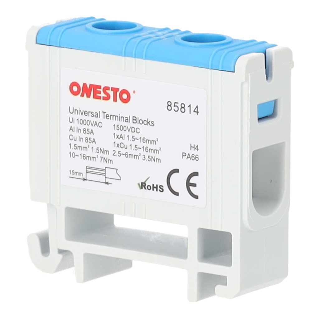 [ONESTO-FJ-E16-B] Blok rozdzielczy (listwa zaciskowa) Onesto FJ-E16 16 mm² niebieski