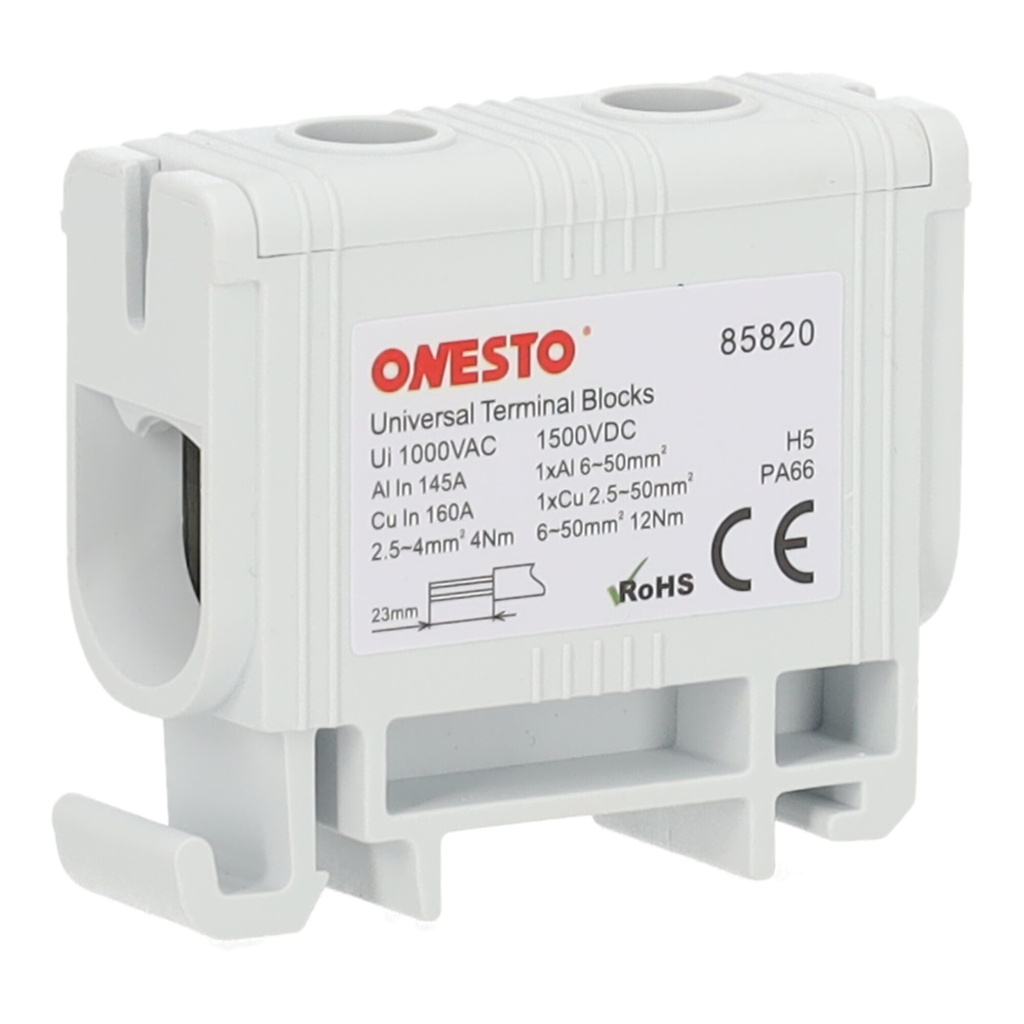 [ONESTO-FJ-E50] Blok rozdzielczy (listwa zaciskowa) Onesto FJ-E50 50 mm² szary