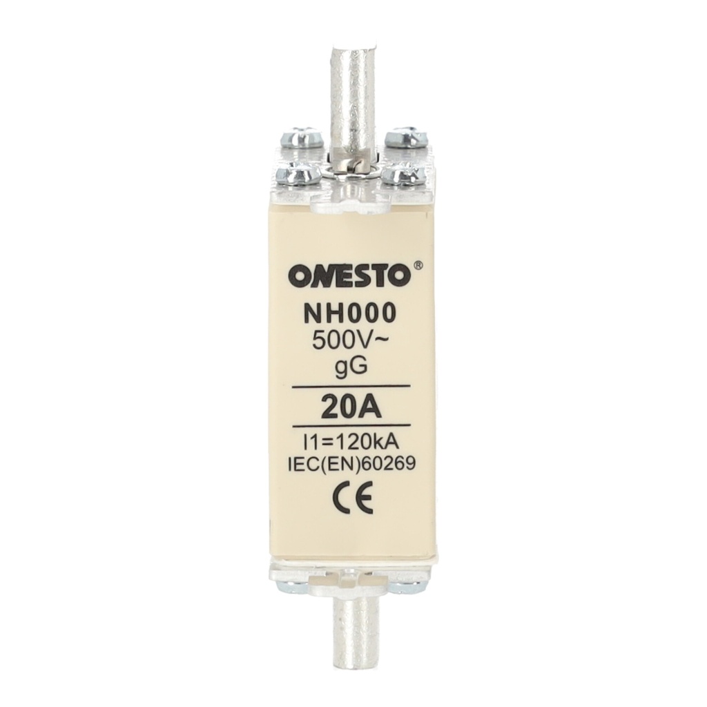 [ONESTO-NH000-20] Wkładka bezpiecznikowa NH000 gG Onesto 20 A 500 V AC