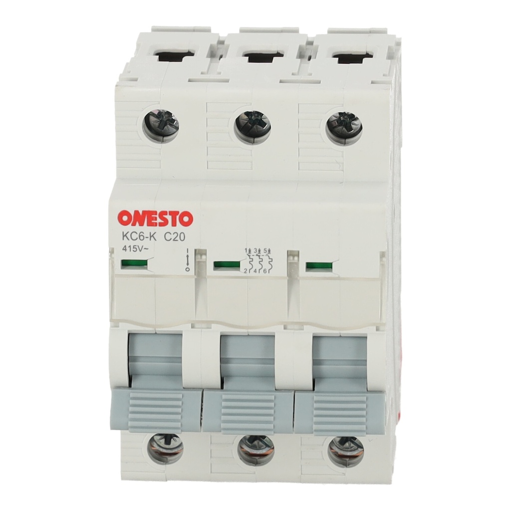 [ONESTO-MCC6KA3P20AC] Wyłącznik nadprądowy Onesto KC6 3P C20 6 kA