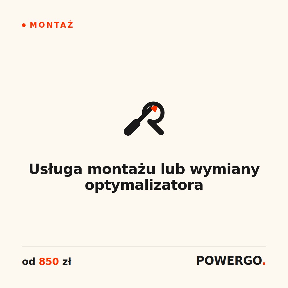 Usługa montażu lub wymiany optymalizatora