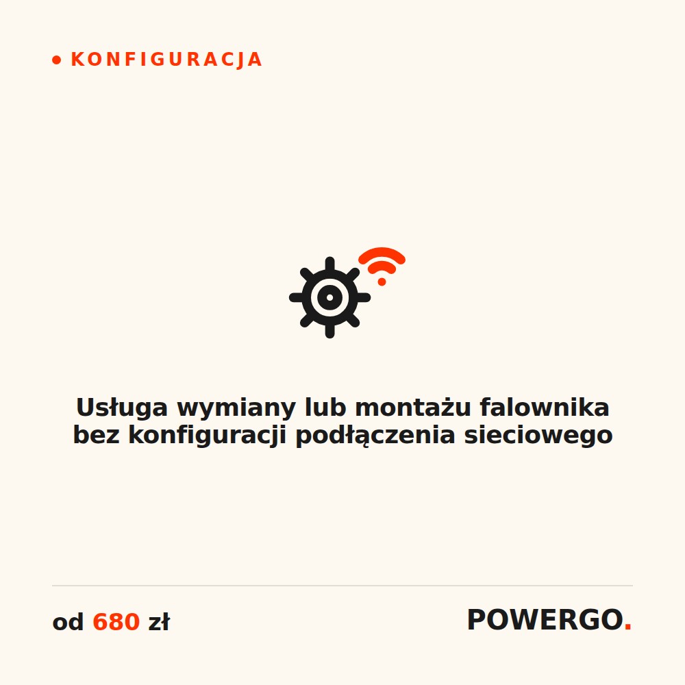 Usługa wymiany lub montażu falownika bez konfiguracji podłączenia sieciowego